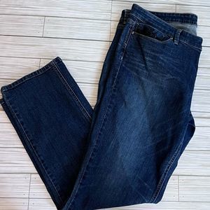 White House Black Market Noir Slim Leg Embroidered Size 16 Jeans